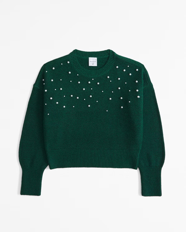 girls shiny pearl crew sweater | girls tops | Abercrombie.com | Abercrombie & Fitch (US)