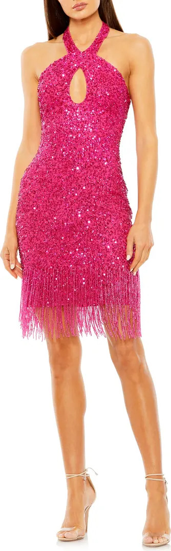 Mac Duggal Bead & Fringe Minidress | Nordstrom | Nordstrom