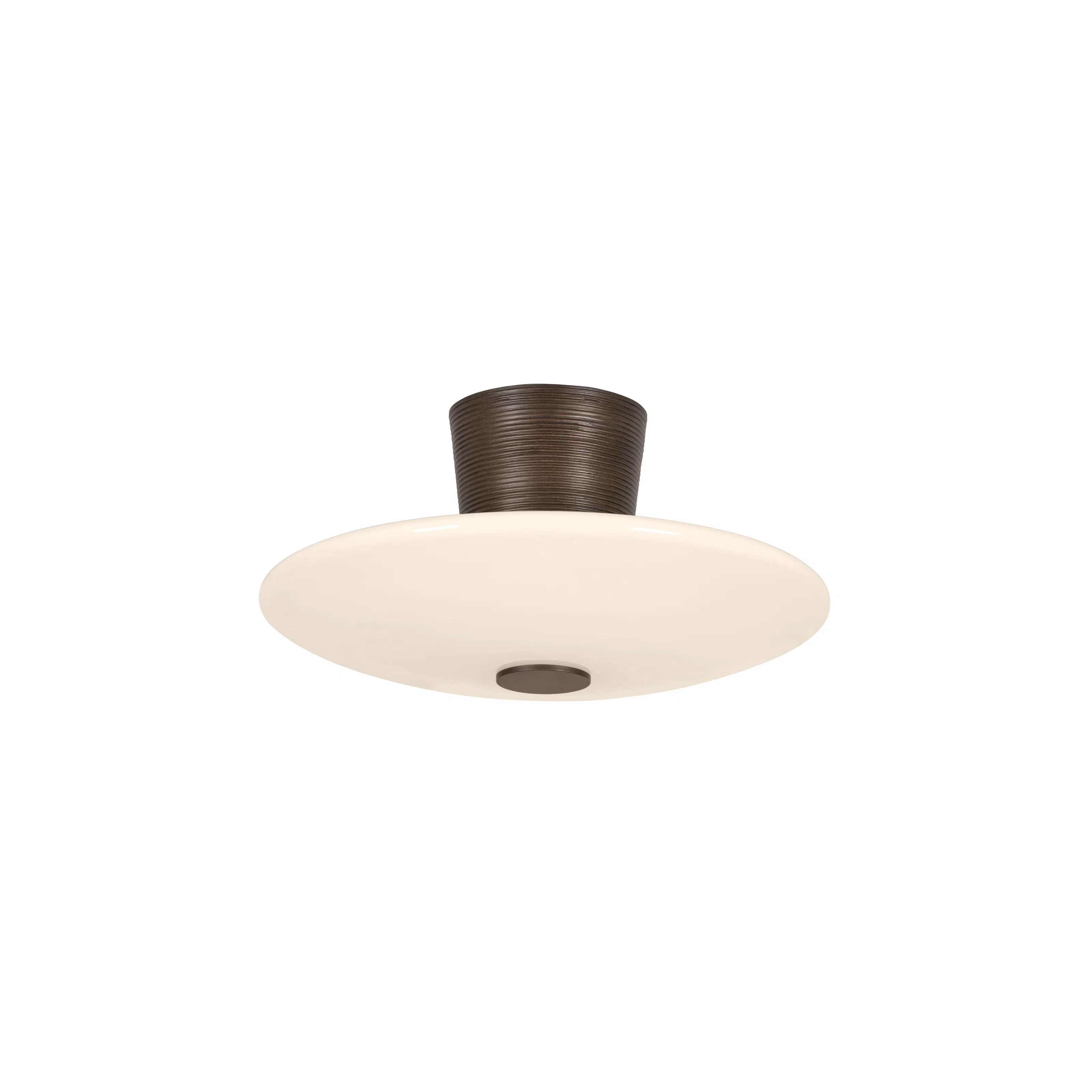 Troy Lighting Albus 15.75 inch wide 1 Light Integrated LED Semi Flush in Bronze Leaf | Wayfair North America