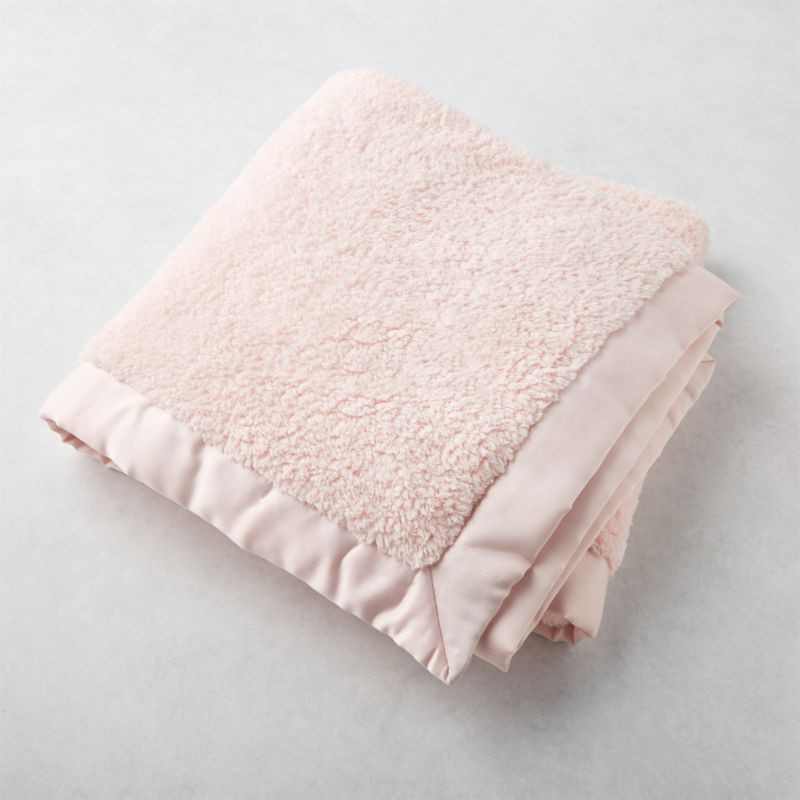 Pink Baby Blanket with Satin Trim + Reviews | Crate & Kids | Crate & Barrel