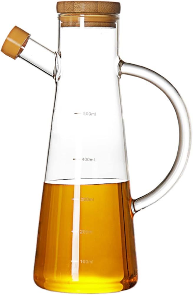 URMAGIC 17 Oz Glass Oil Dispenser Bottle, Leak-proof Oil and Vinegar Dispenser Cruet with Measure... | Amazon (US)