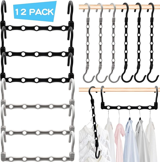 College Dorm Room Essentials Closet Organizer,12 Pack Stronger Closet Organizers and Storage Clot... | Amazon (US)