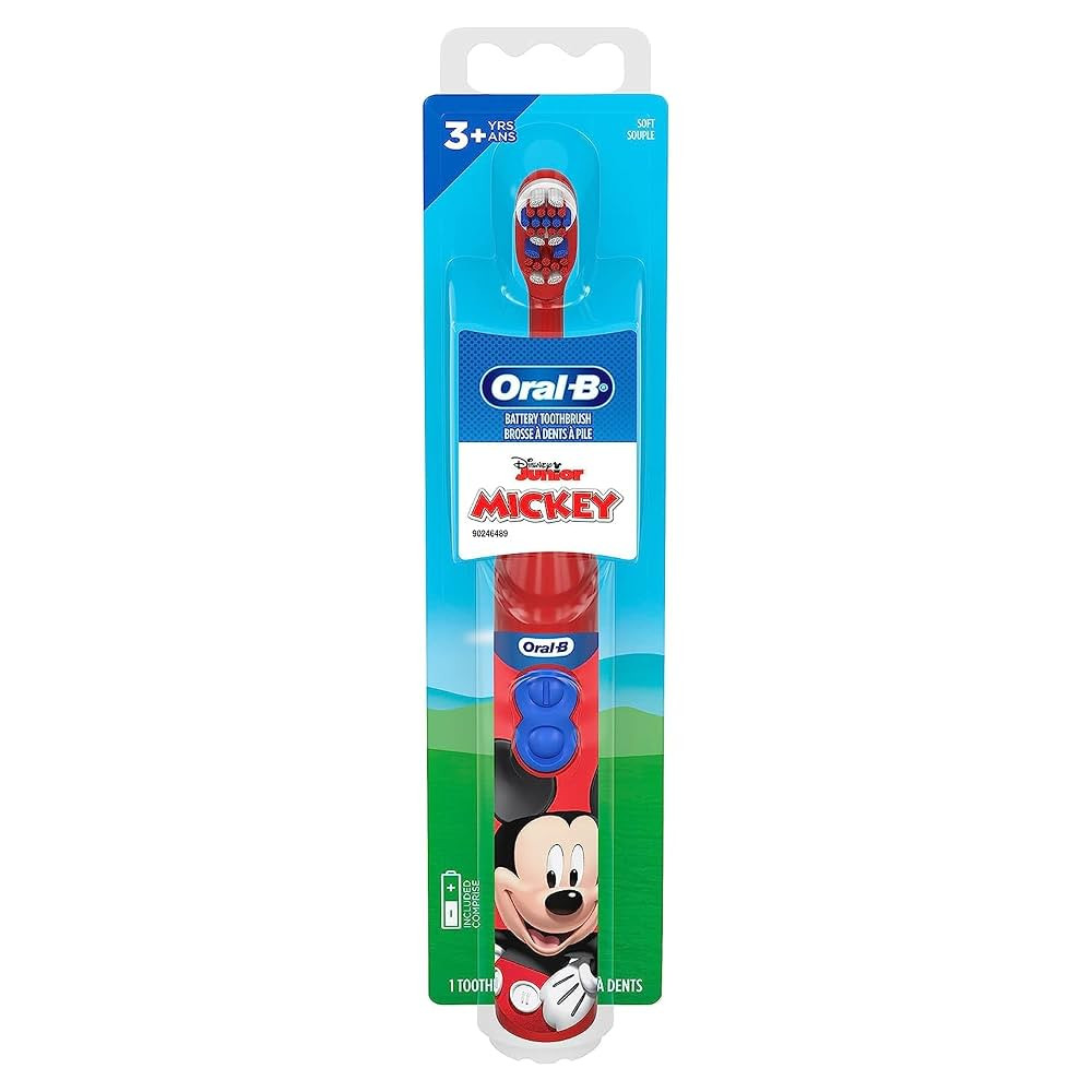 Oral-B Kid's Battery Toothbrush Featuring Disney's Mickey Mouse, Soft Bristles, for Kids 3+ | Amazon (US)