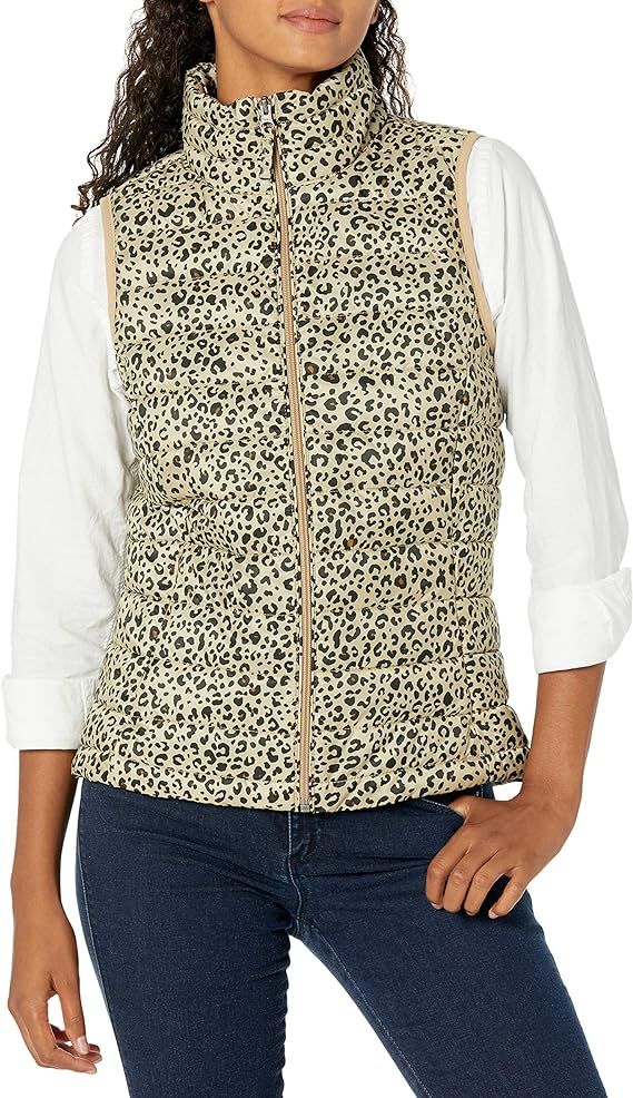 Amazon.com: Amazon Essentials Women's Lightweight Water-Resistant Packable Puffer Vest, Animal, S... | Amazon (US)