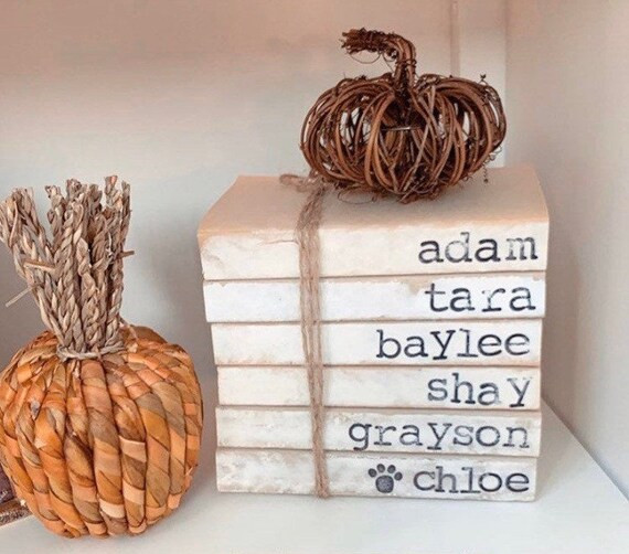 Personalized Custom Books  Shabby Chic Custom Stacked Books | Etsy | Etsy (US)