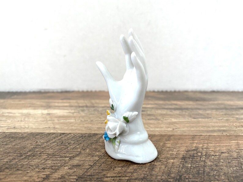 Vintage hand figurine China Hand painted white hands flower accents vintage hand | Etsy (US)