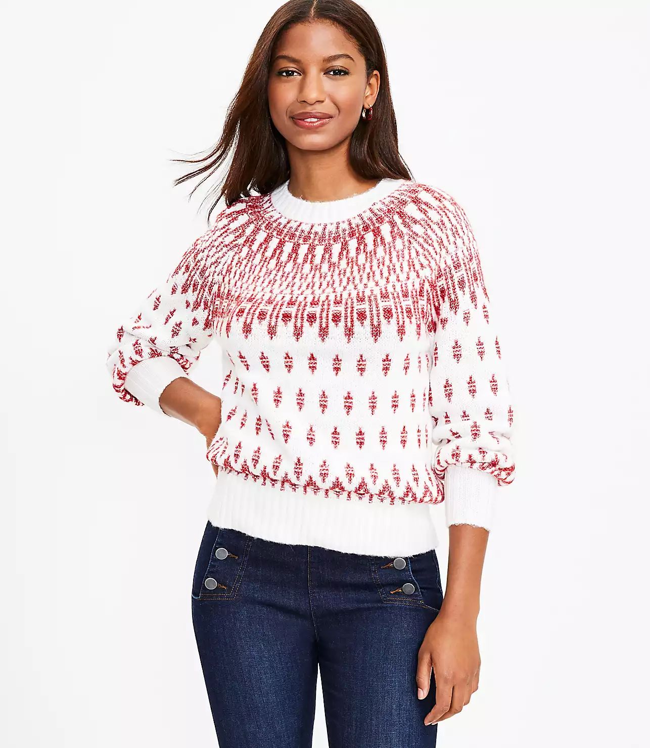 Fair Isle Textured Sweater | LOFT