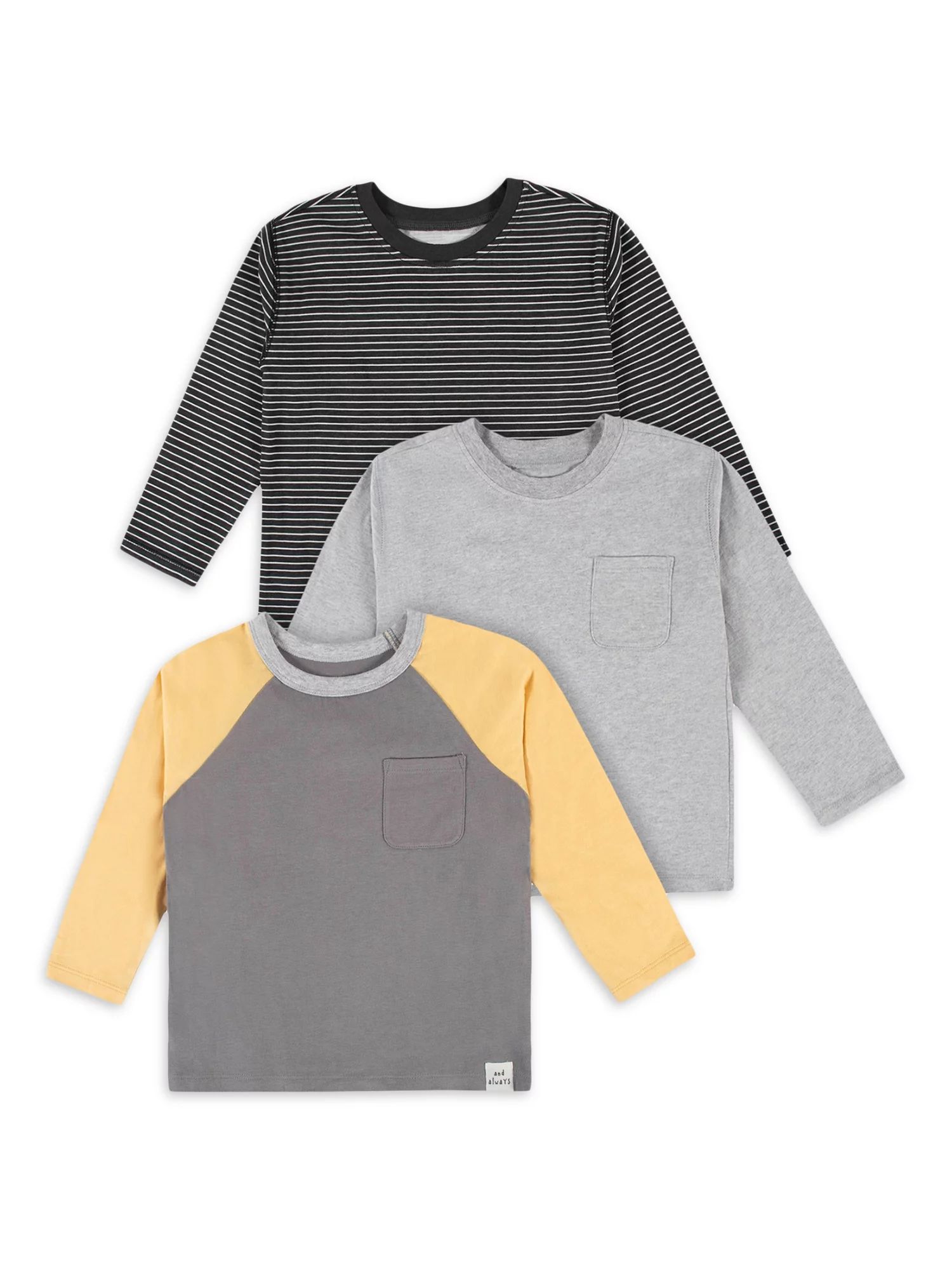 Modern Moments by Gerber Baby and Toddler Boy Long-Sleeve T-Shirts, 3-Pack, Sizes 12M-5T - Walmar... | Walmart (US)