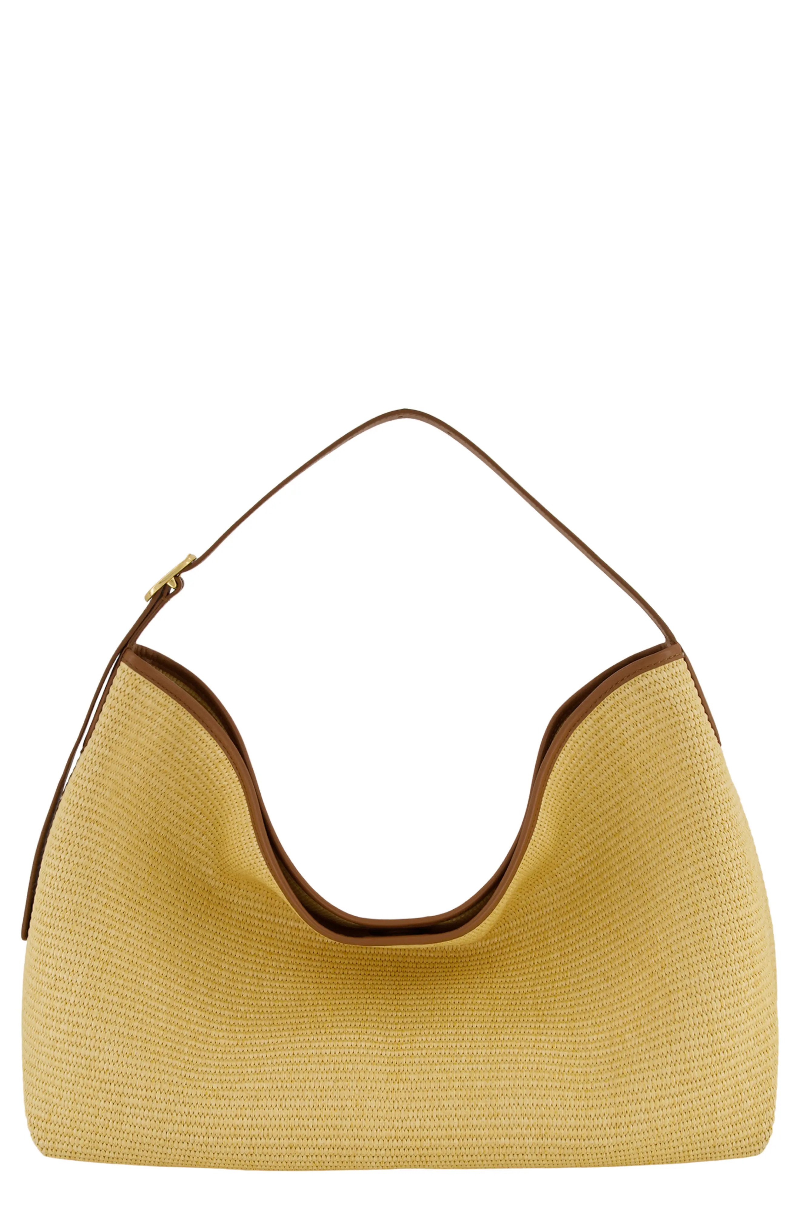 Vince Medium Vivian Raffia Hobo Bag in Natural at Nordstrom | Nordstrom
