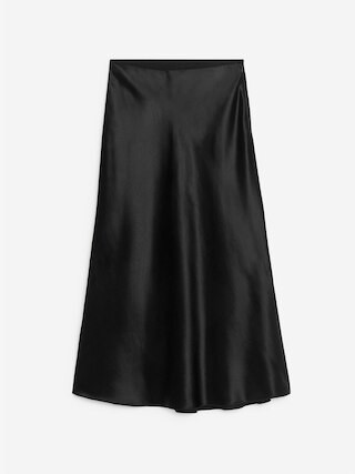 Bias-Cut Satin Skirt – Black – Women – ARKET GB | Arket UK