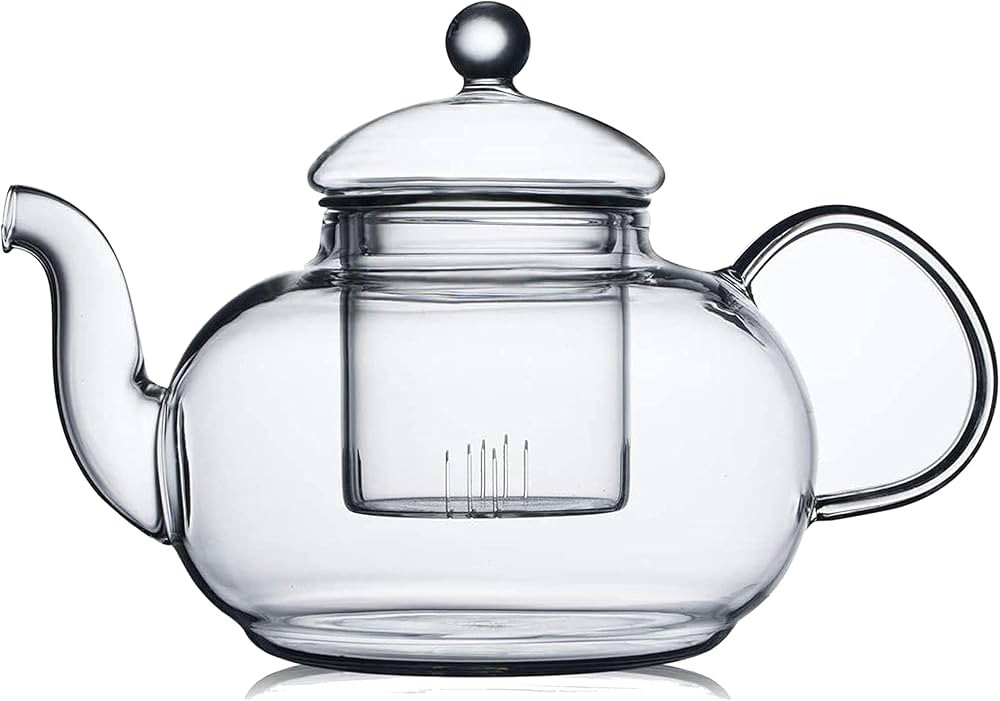 CNGLASS Glass Teapot Stovetop Safe,Clear Teapot with Removable Infuser 20.3 oz,Loose Leaf and Blo... | Amazon (US)