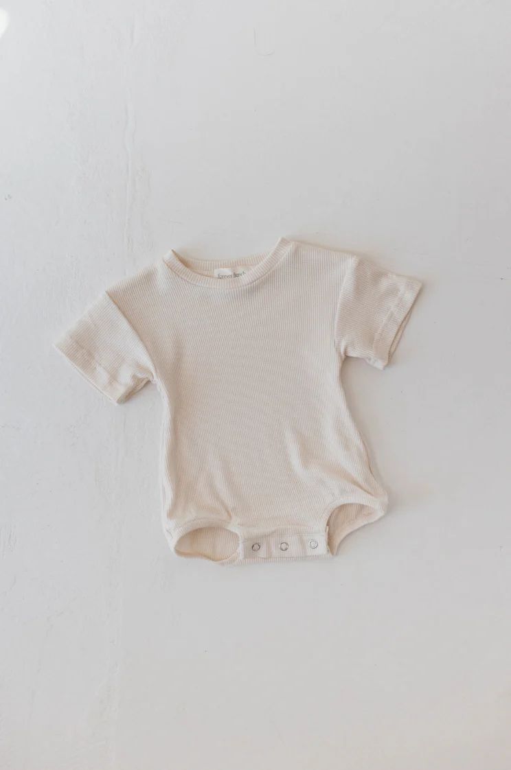 Waffle Knit Bubble  Romper | Cream | Forever French