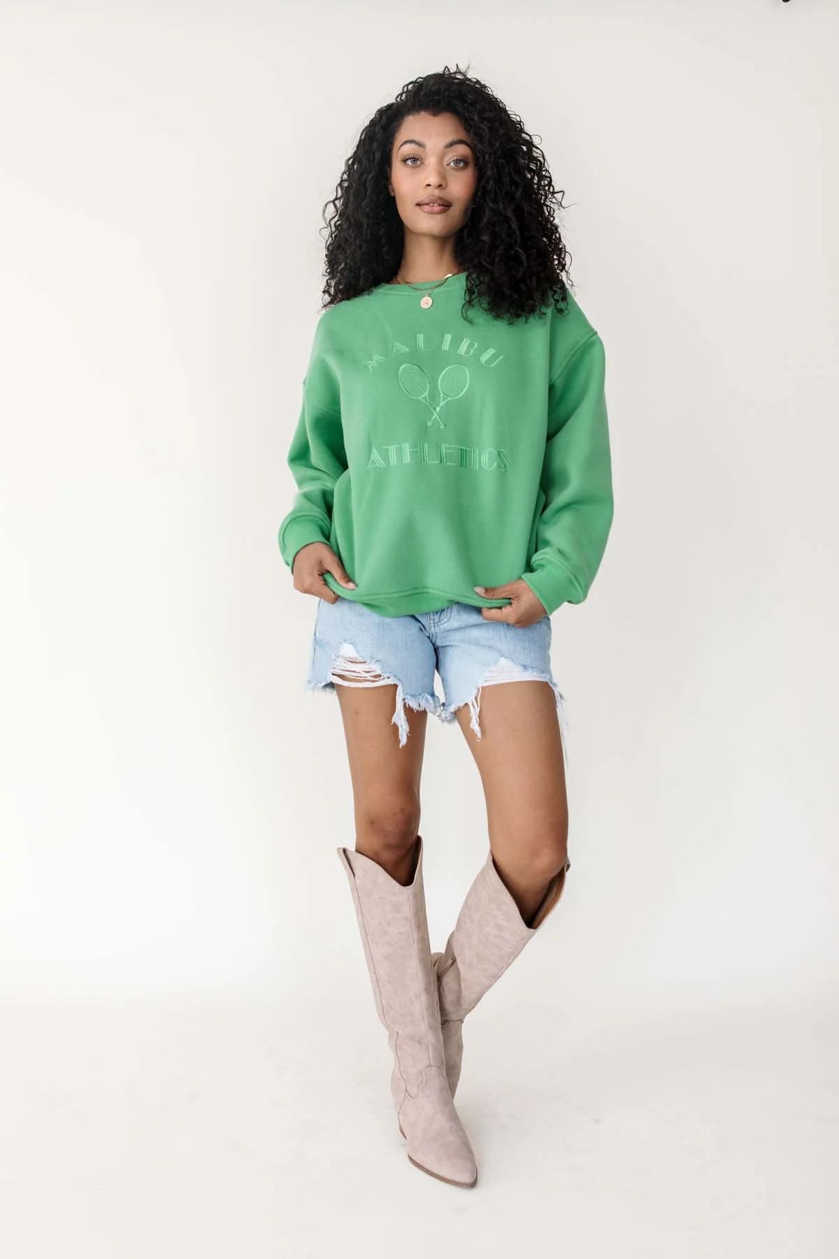 Malibu Kelly Green Tennis Sweatshirt | The Post