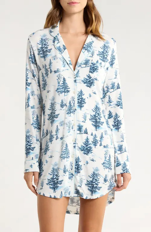 Nordstrom Moonlight Eco Nightshirt in Ivory- Blue Spruce Toile at Nordstrom, Size X-Large | Nordstrom