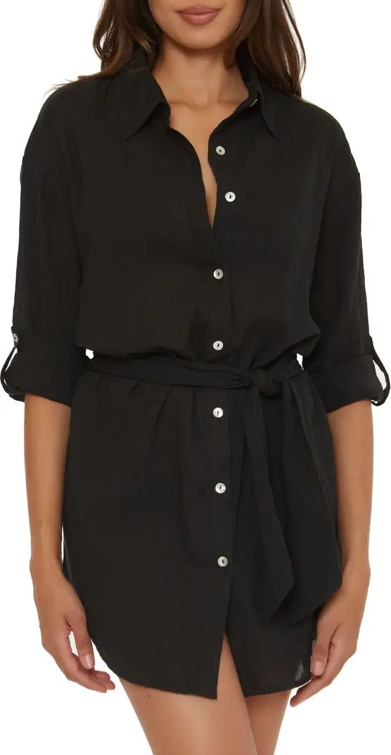 Long Sleeve Cotton Gauze Cover-Up Shirtdress | Nordstrom