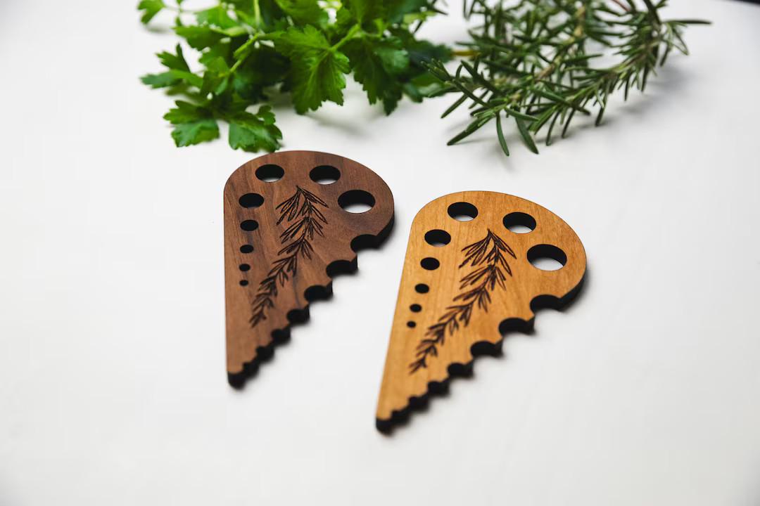 Handmade Wooden Herb Stripper: Kitchen Tool for Herb Preparation | Etsy (US)