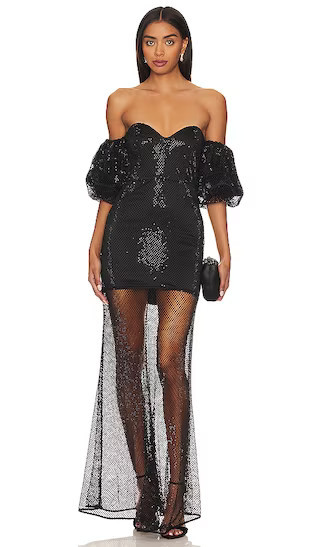 x REVOLVE Sulima Gown | Black Wedding Guest Dress Black Gown Black Fall Dress Outfit Ideas Inspo | Revolve Clothing (Global)