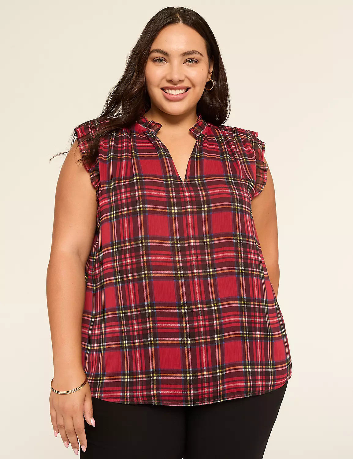 Sleeveless Split-Neck Popover Top | Lane Bryant (US)