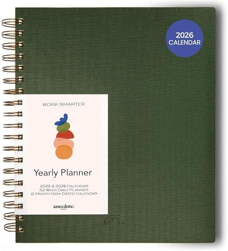 Anecdote 2026 Planner (8.5" x 10") Daily Planner Weekly Monthly Planner - 52 Weeks w/Library Buck... | Amazon (US)