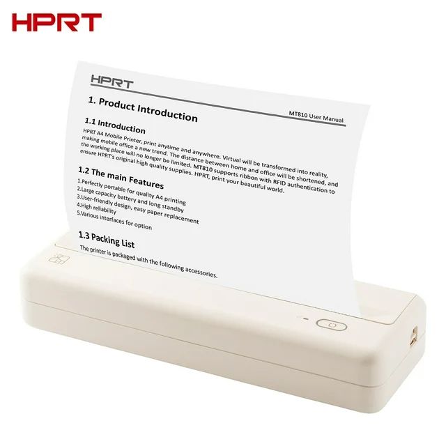 HPRT Wireless Portable Printers - A4 Thermal Printer, Monochrome for Travel, Mobile Office, Schoo... | Walmart (US)