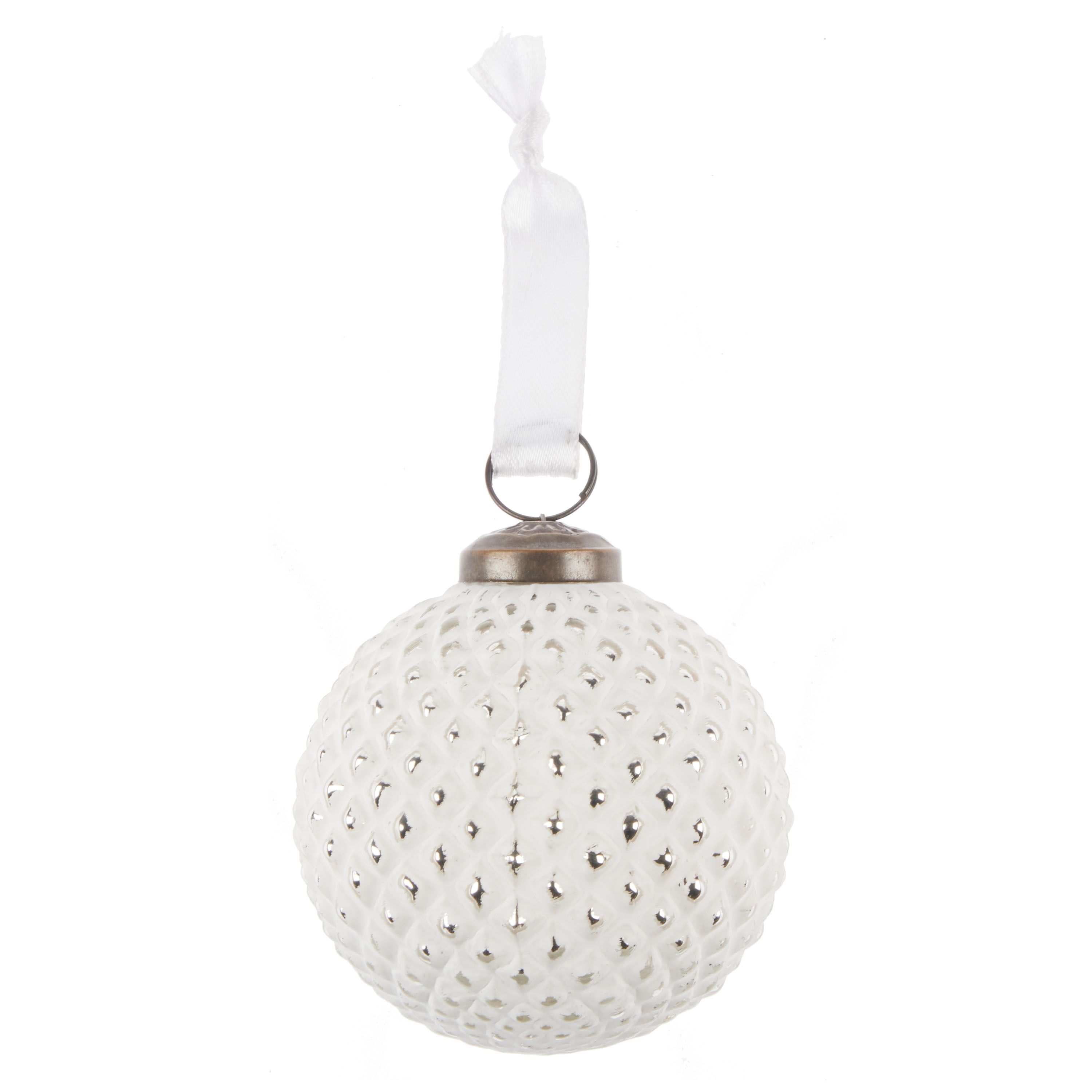 Holiday Time White Glass Christmas Ornament | Walmart (US)