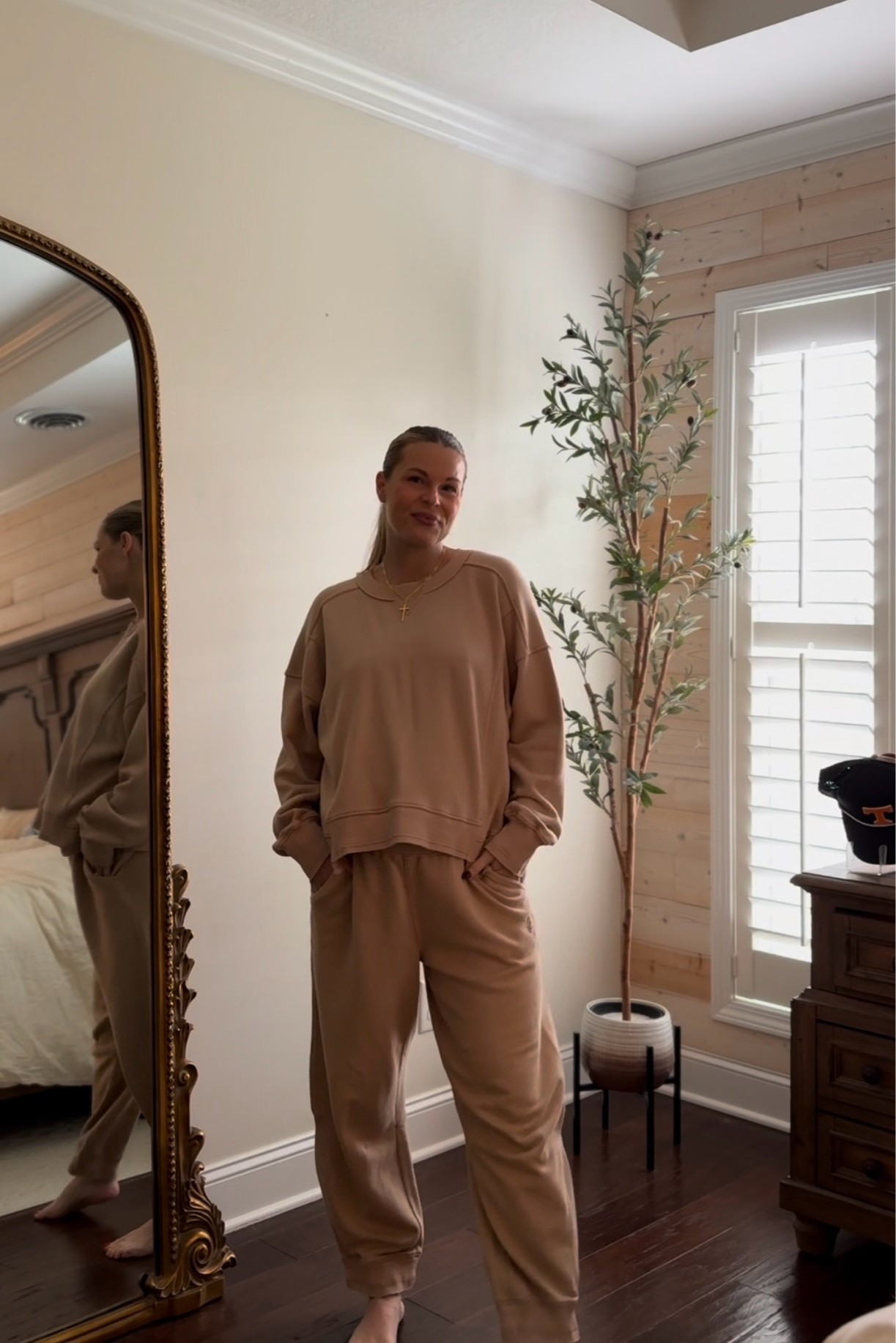 Sweats don’t have to be ✨boring✨! If you’re in your “dress like Adam Sandler” era, this one’s for you. 🫶🏼😂 

Wearing size small in my Hatch x Free People sweatshirt and pants 🤎 Diaper bag is HAPP BRAND, but linked similar  here. 

#pregnancy #pregnant #pregnancyfashion #maternity #maternityfashion #ootd #getdressedwithme #momof3 #bumpstyle #momstyle  

#LTKShoeCrush #LTKStyleTip #LTKBump