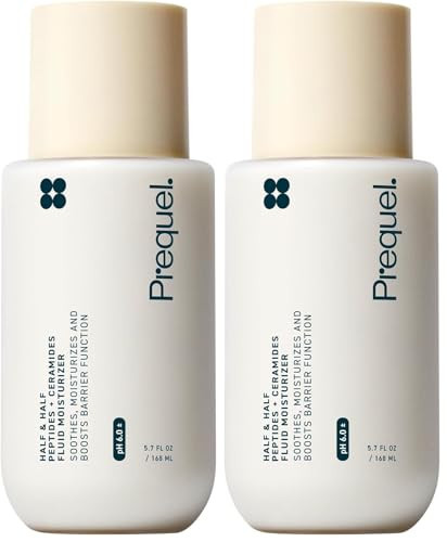 Prequel Skin Half and Half Fluid Moisturizer Face Cream. Lightweight Ceramide Peptide Lotion for All Skin Types, including Dry and Sensitive. Hydrating Facial Cream for Women and Men (Pack of 2) | Amazon (US)