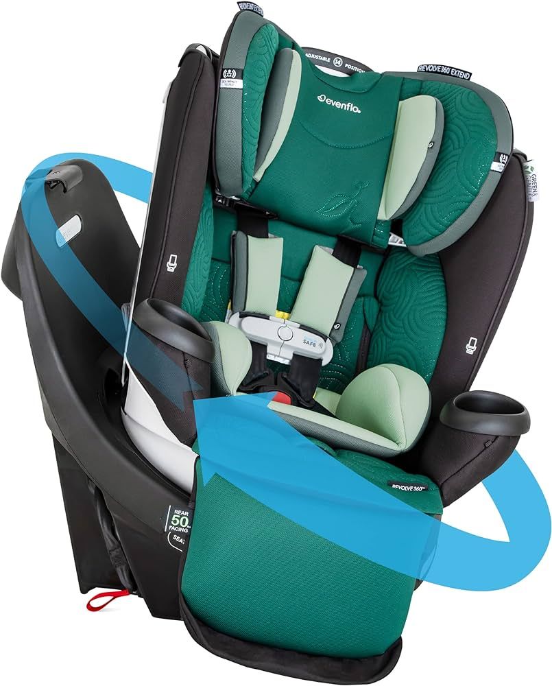 Evenflo Gold Revolve360 Extend All-in-One Rotational Car Seat with Green & Gentle Fabric (Emerald... | Amazon (US)