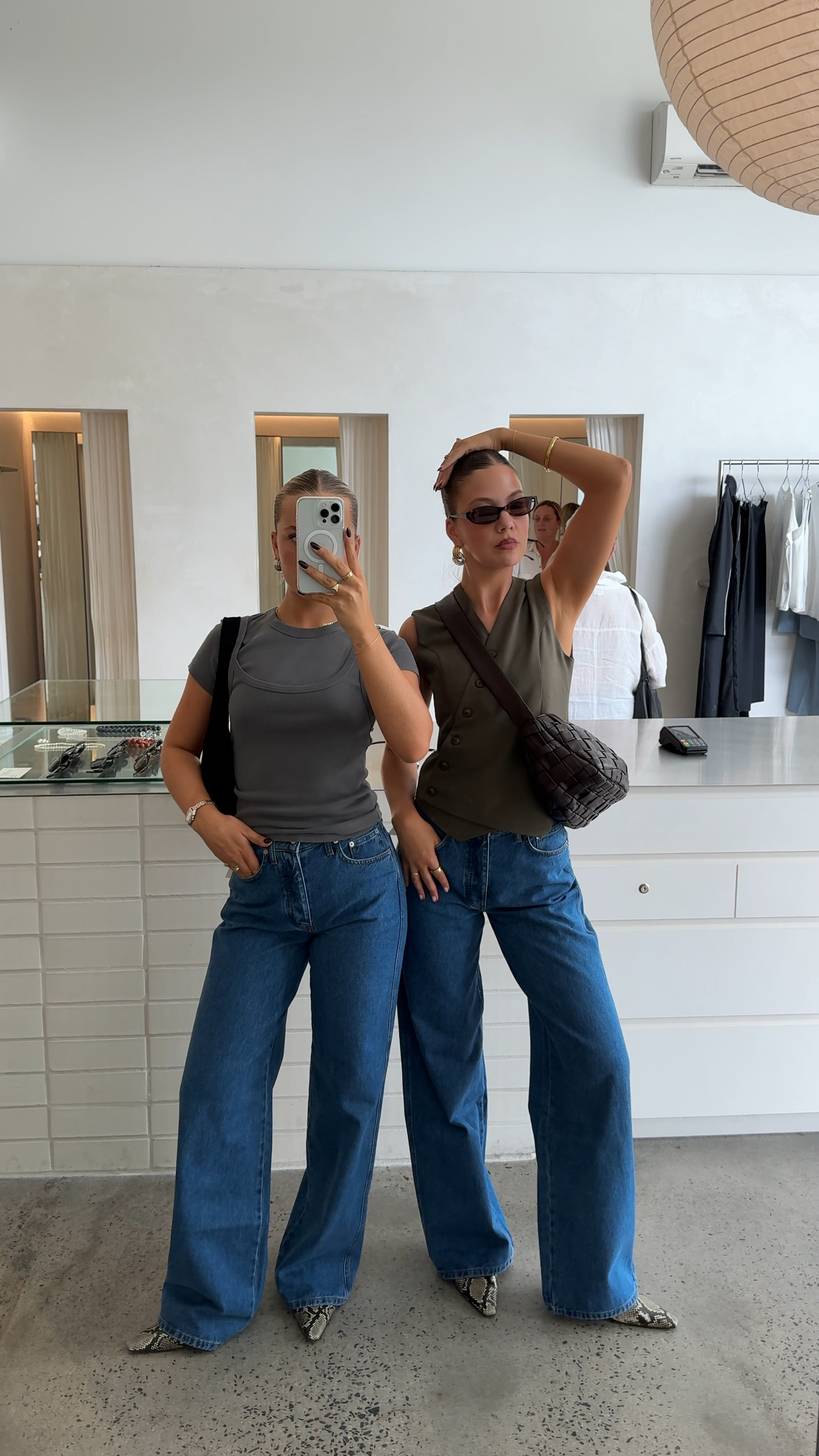 THESE JEANS!! 
Mid waist, wide leg fitting 💙🙌🏼 they are hitting all the right spots on the legs/waist. 
In love with this darker blue wash from St Agni! 
Wearing a size 25 xx

#LTKstyletip #LTKaustralia #LTKGiftGuide