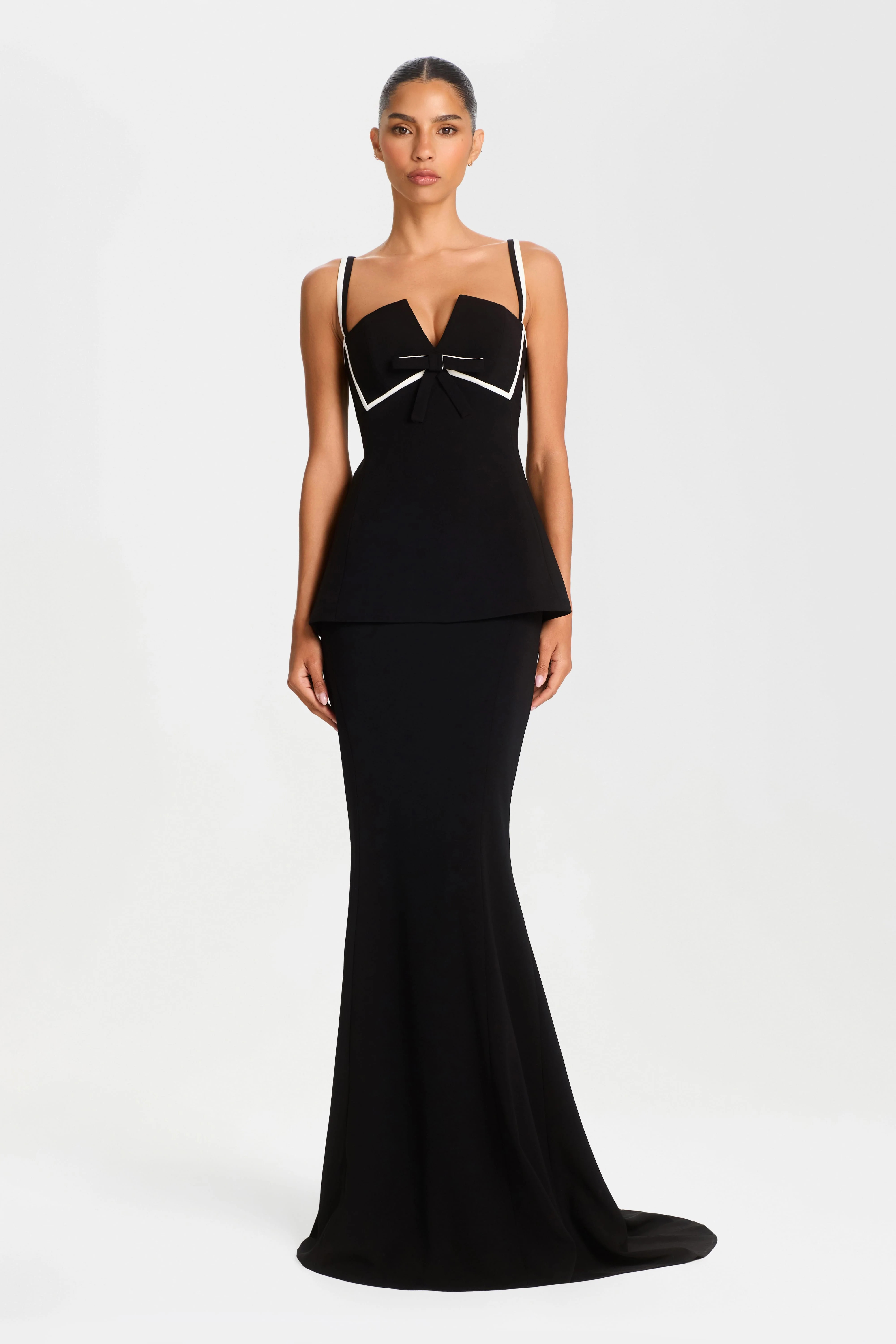 Carolina Black Fishtail Maxi Skirt | NADINE MERABI | Nadine Merabi