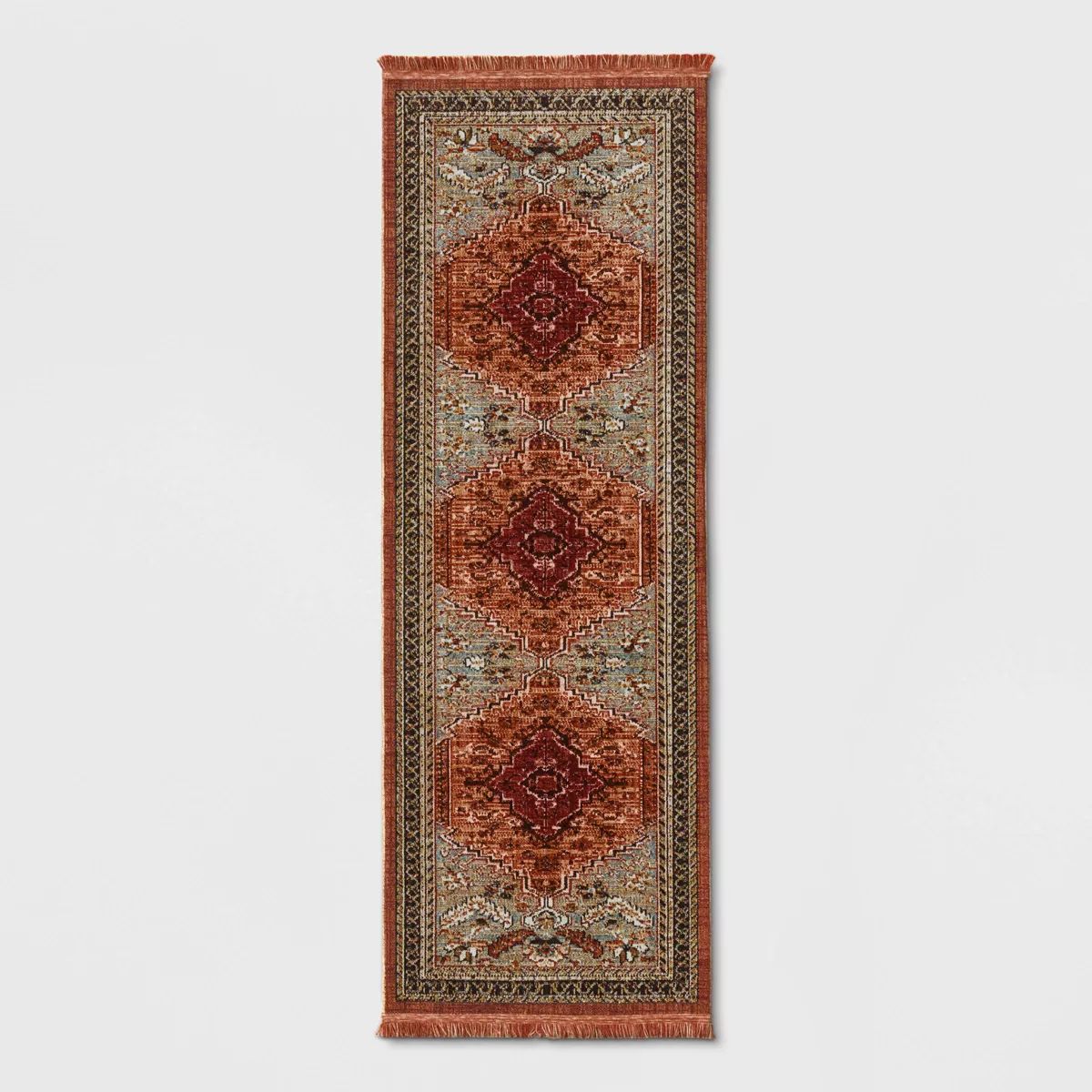 Floral Woven Rug Rust/Green - Threshold™ | Target