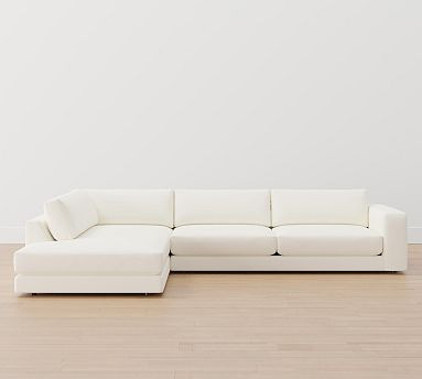 Carmel Lounge Square Arm Upholstered Right Sofa Return Bumper Sectional, Down Blend Wrapped Cushi... | Pottery Barn (US)