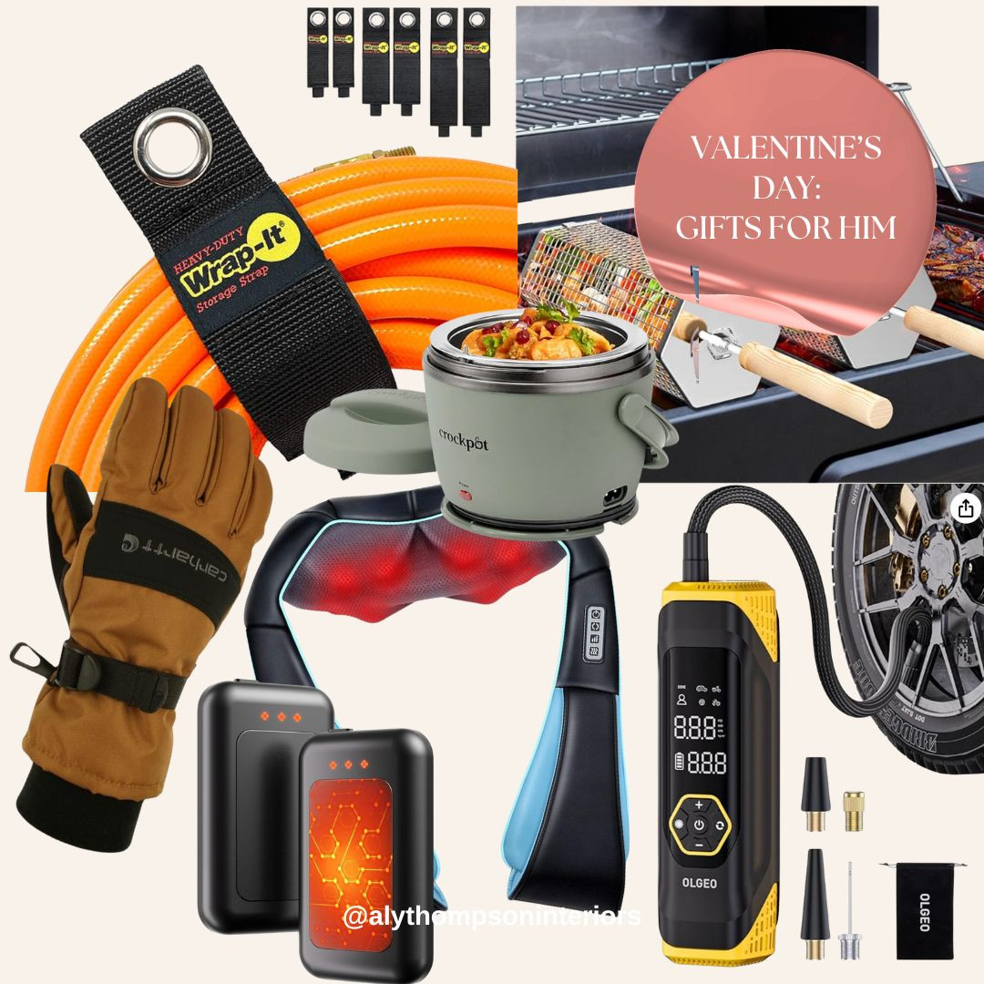 Valentines Day | Valentines Day Gifts | Gifts for Him | Work Gloves | Grill Took | Air Pressure Gauge | Electric Hand Warmer | Neck Massager 

 #LTKGiftGuide #LTKSeasonal #LTKSaleAlert