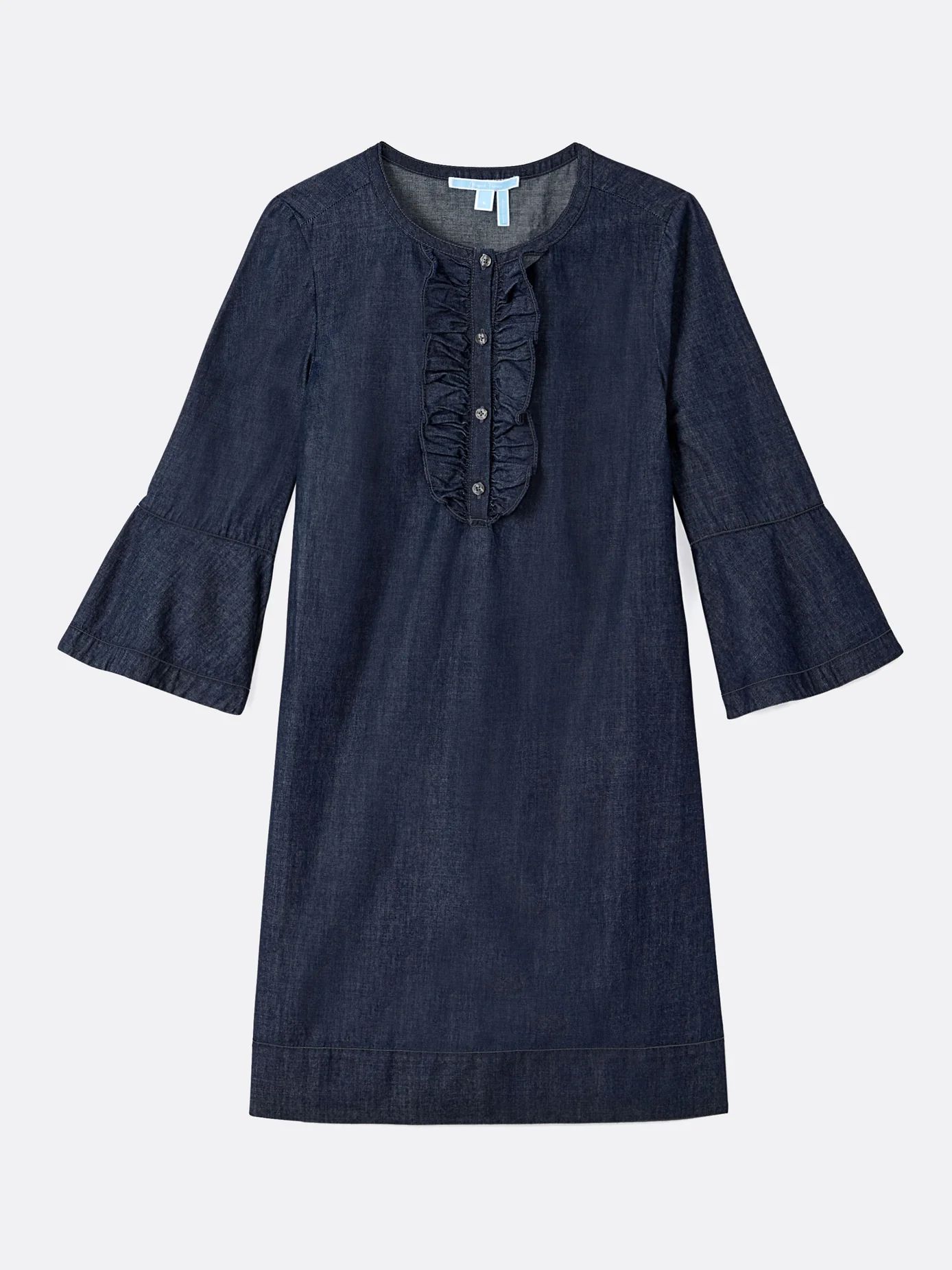 Chambray Ruffle Shift Dress | Draper James (US)