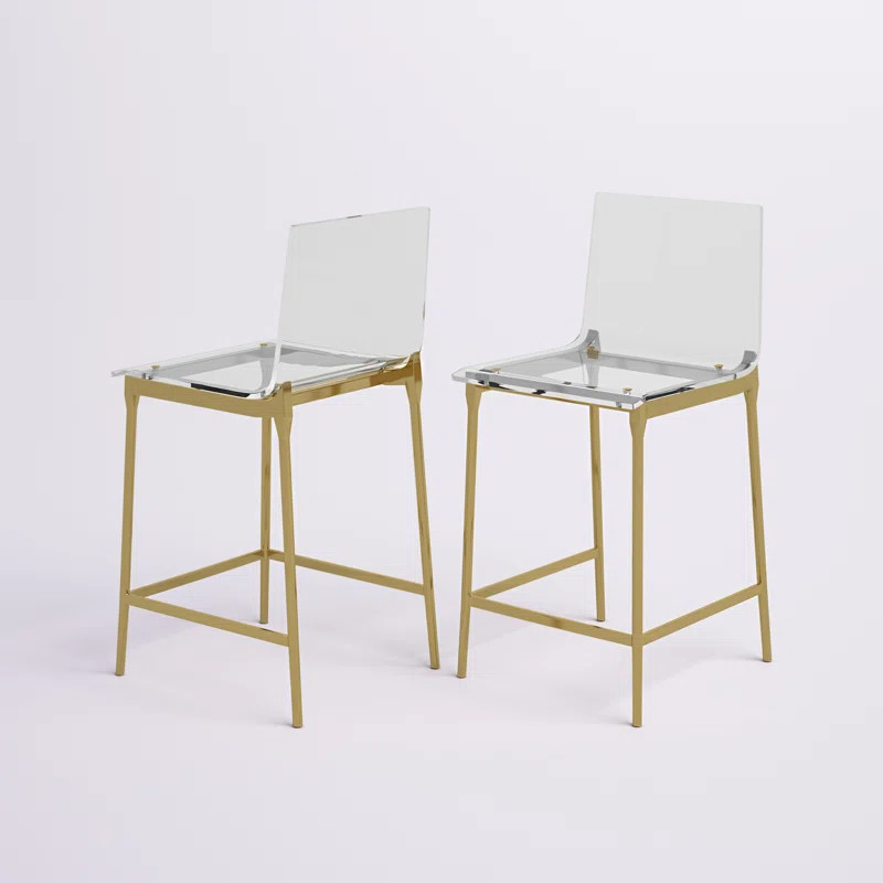 Basak Counter Stool with Metal Frame (Set of 2) | Wayfair North America