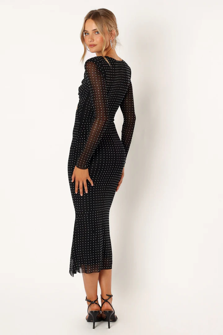 Salvatore Long Sleeve Midi Dress - Black | Petal & Pup (US)