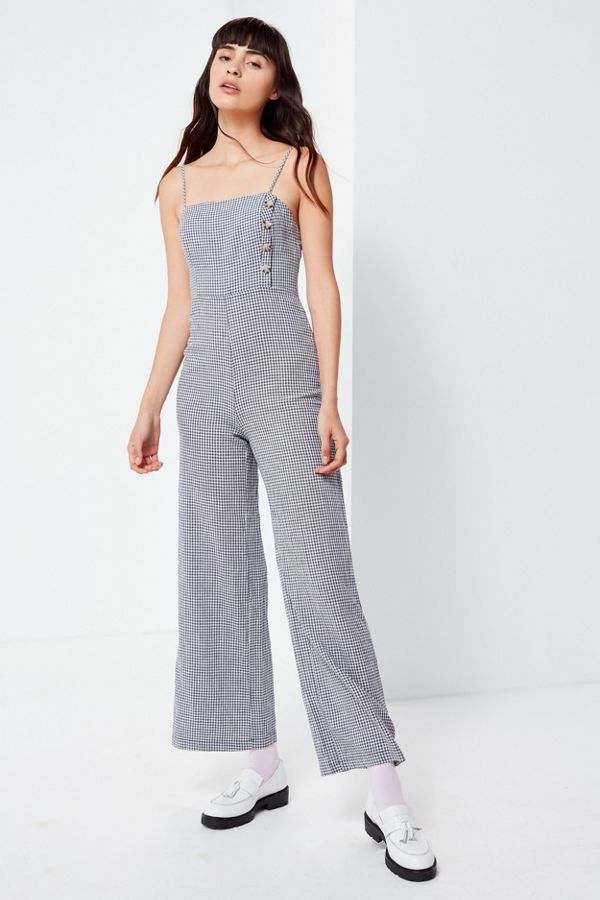 UO Straight-Neck Linen Button-Down Jumpsuit | Urban Outfitters (US and RoW)