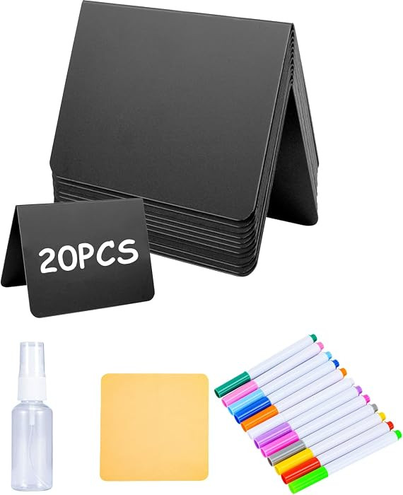 20PCS Mini Chalkboard Signs for Food, Reusable and Reserved Table Signs, Food Labels for Party Bu... | Amazon (US)