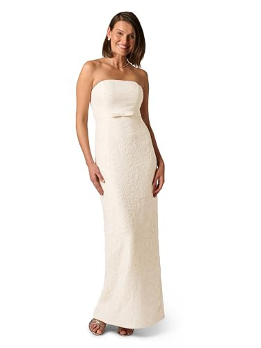 Adrianna Papell Glitter Jacquard Gown, Ecru/Gold, 6 | Amazon (US)