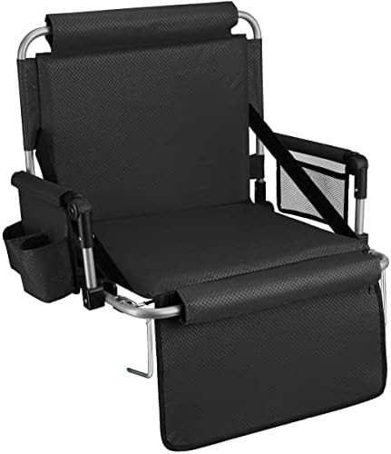 Alpcour Foldable Stadium Bleacher Seat with Backrest and Armrest - Durable and Portable Padded Chair | Amazon (US)