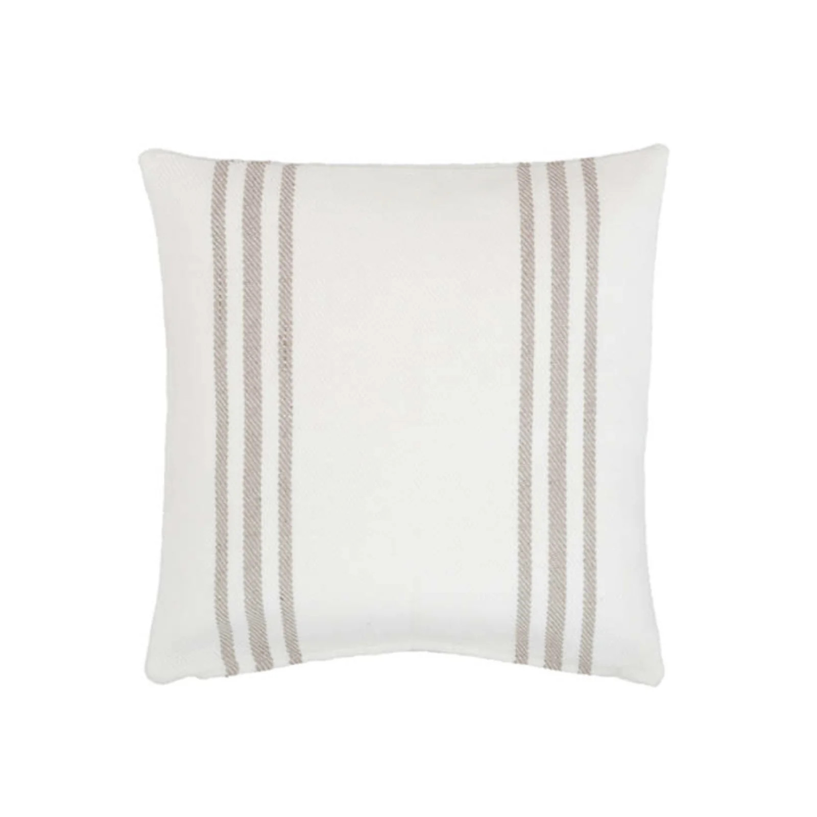 Pier Stripe Indoor Outdoor Pillow in White and Platinum | Brooke and Lou
