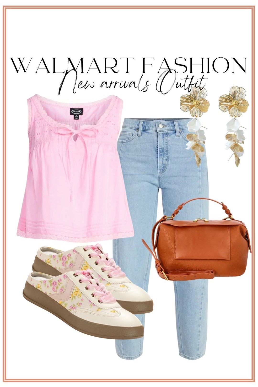 This Walmart new arrivals outfit is SO cute 💕 The soft pink babydoll top with lace details and bow accent is lightweight, feminine, and perfect for everyday wear. Paired with classic light wash denim, floral sneakers, and a neutral crossbody bag for an easy outfit you can wear now and into spring.

Every piece in this look is affordable, comfortable, and easy to mix and match — Walmart is absolutely nailing pretty, wearable fashion right now.

#WalmartFashion #WalmartNewArrivals #WalmartFinds #AffordableStyle #EverydayOutfits #SpringOutfitInspo #LTKFinds #BudgetFriendlyFashion #CasualChic

