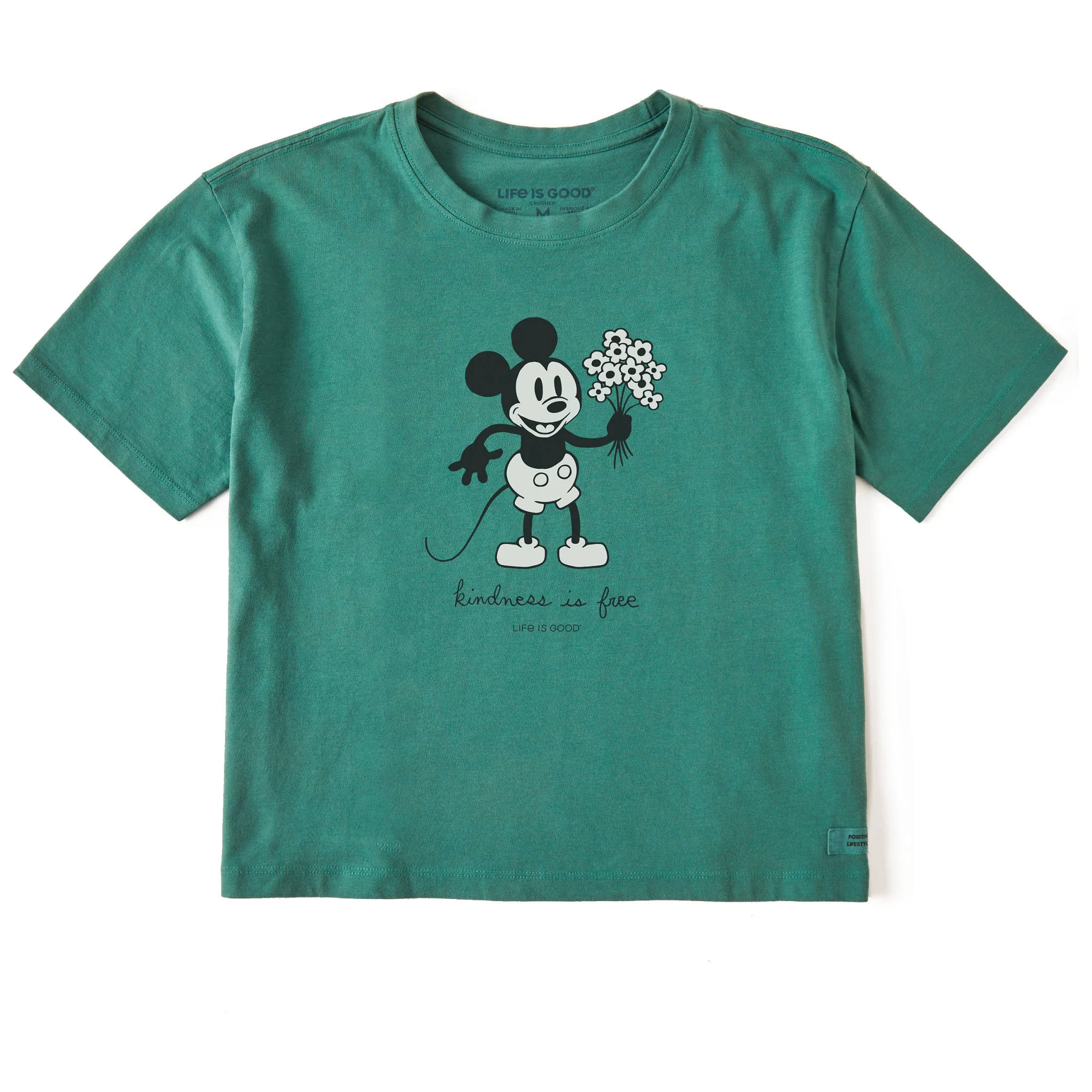 Women's Steamboat Willie Kindness Bouquet Short Sleeve Crusher Boxy Tee | Life is Good