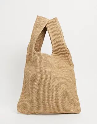 ASOS DESIGN straw tote bag in natural | ASOS (Global)