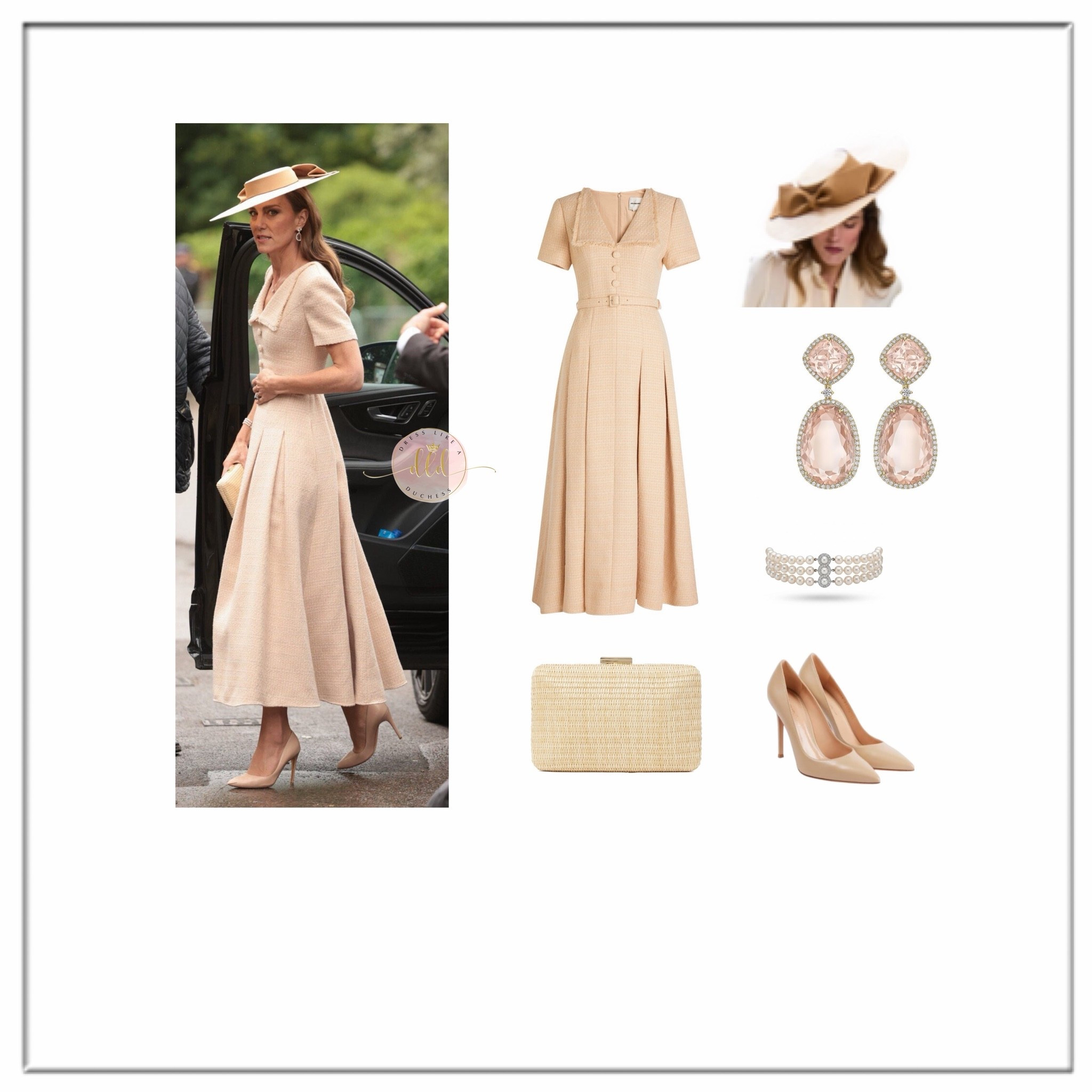 6/6/26 Kate Middleton at Peter Phillips wedding wearing Roland Mouret