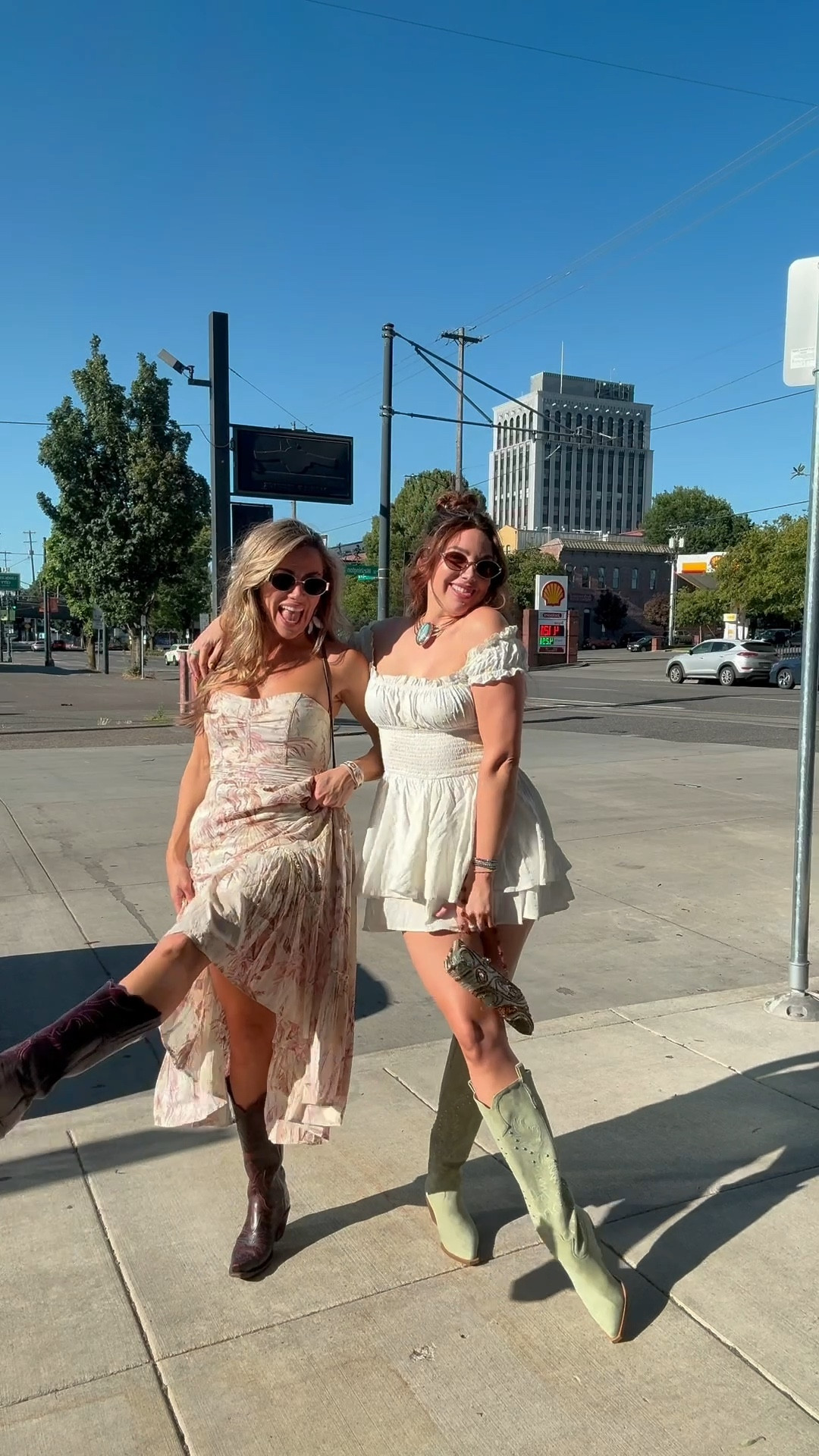 Bestie fitcheck! When she borrows everything but your boots 

Boots are Lucchese in dark and urban outfitters in green! 

#StyleInspiration #OutfitIdeas #ReelStyle #fitcheck #StyleEdit #ootd 

#LTKStyleTip
