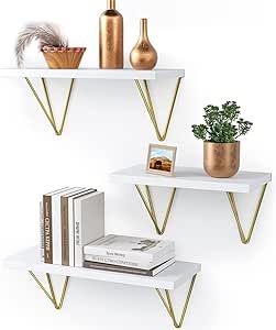 Amazon.com: AMADA HOMEFURNISHING Floating Shelves, White Wall Shelves for Bedroom, Living Room, B... | Amazon (US)