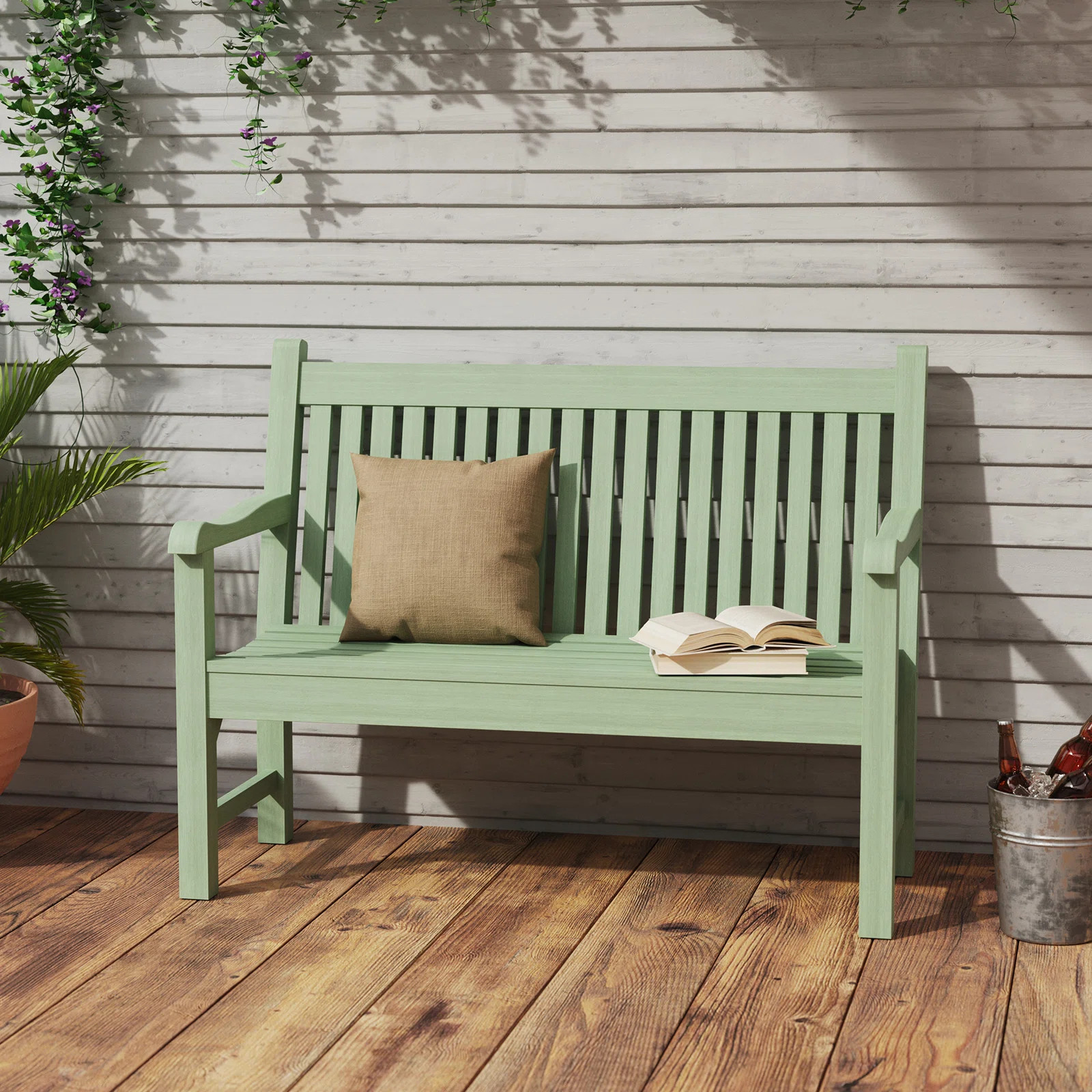 2-Person Outdoor Bench – Weatherproof  Poly Lumber Garden Seating for Balcony Porch & Park, All... | Wayfair North America