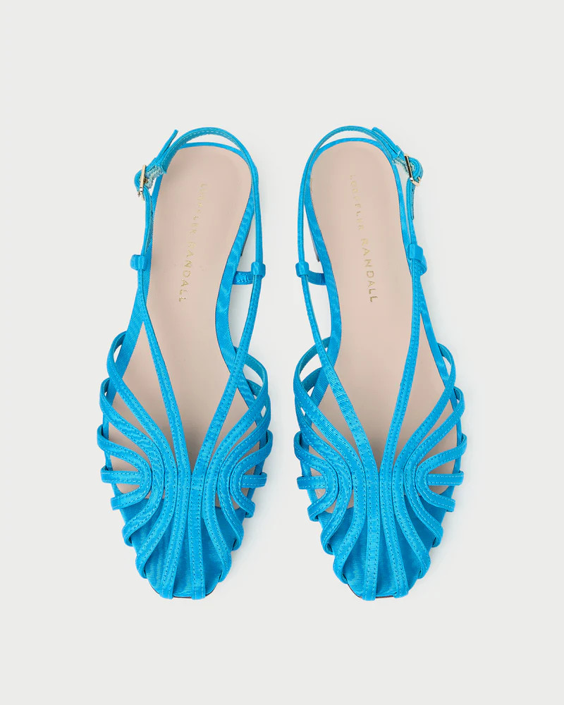 Devon Blue Moiré Slingback Sandal | Loeffler Randall