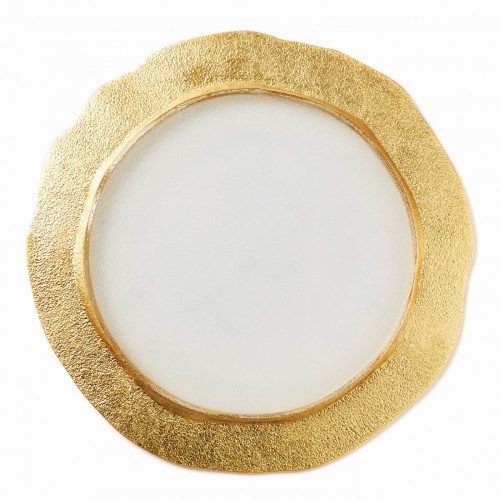 Vietri Rufolo Glass Gold Organic Service Plate/Charger 12.75"D | Gracious Style